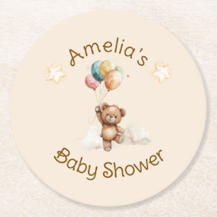 Sweet Little One on Way Neutral Baby Shower Runder Pappuntersetzer