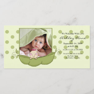 Sweet Little Pea Baby Girl Birth Annoucement Ankündigung