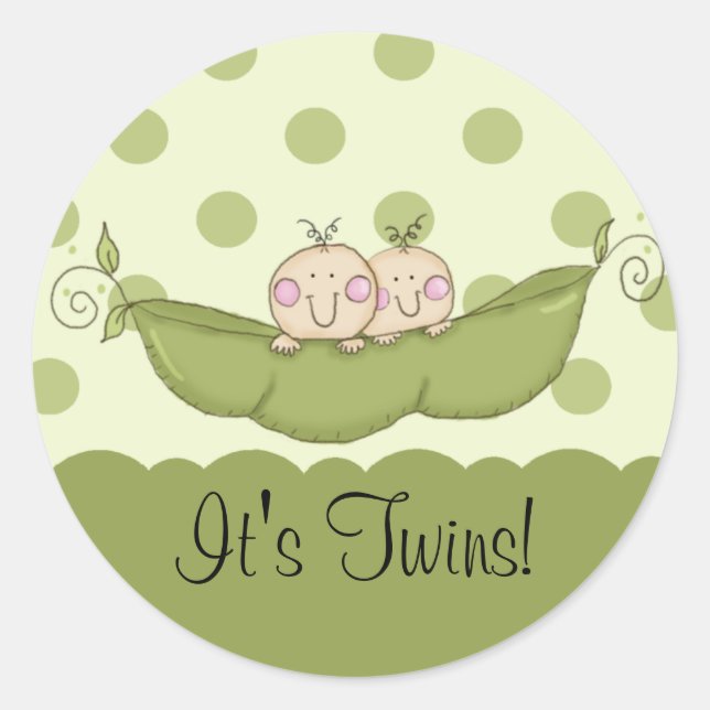 Sweet Little Pea Baby Twins Sticker (Vorderseite)