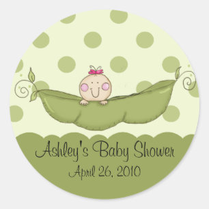 Sweet Little Pea Girl Babyaufkleber Runder Aufkleber