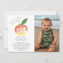 Sweet Little Peach 1. Geburtstag Foto Einladung