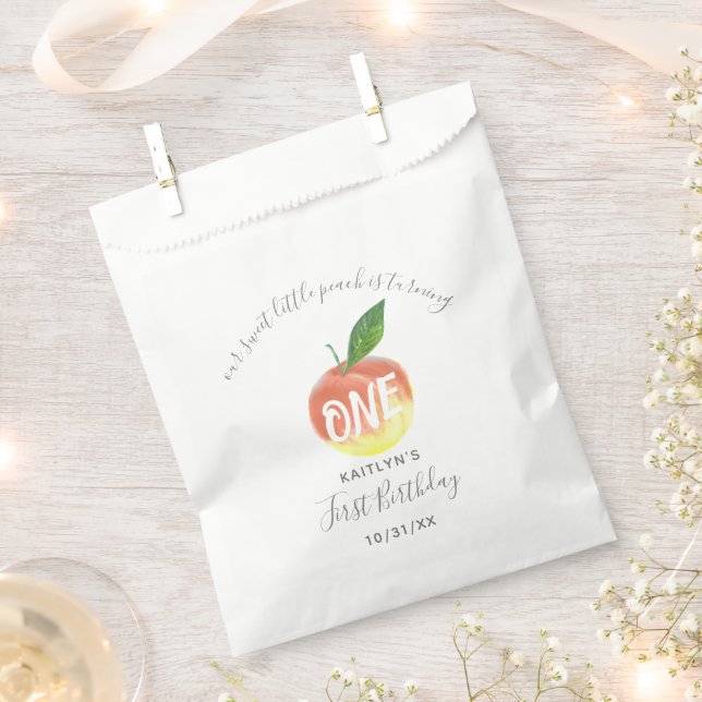 Sweet Little Peach 1. Geburtstag Geschenktütchen (Ausgeschnitten)