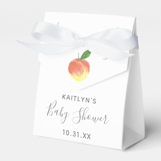 Sweet Little Peach Baby Dusche Geschenkschachtel (Vorderseite)