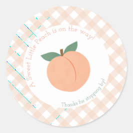 Sweet Little Peach Baby Dusche Runder Aufkleber