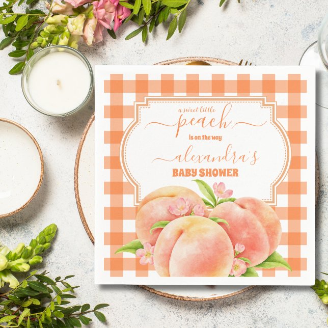 Sweet Little Peach Baby Dusche Serviette (Von Creator hochgeladen)