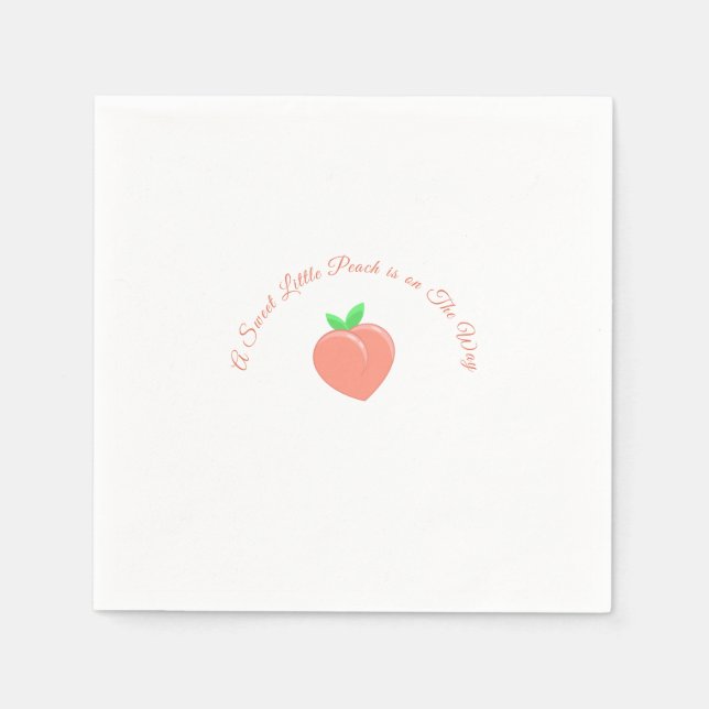 Sweet Little Peach Baby Dusche Serviette (Vorderseite)