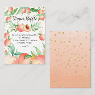 Sweet Little Peach Baby Dusche Windel Raffle Begleitkarte