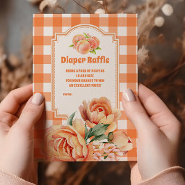 Sweet Little Peach Baby Dusche Windel Raffle Begleitkarte