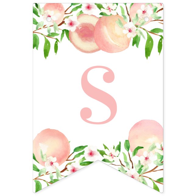 Sweet Little Peach Baby oder Brautparty Party Wimpelkette (Erste Fahne)