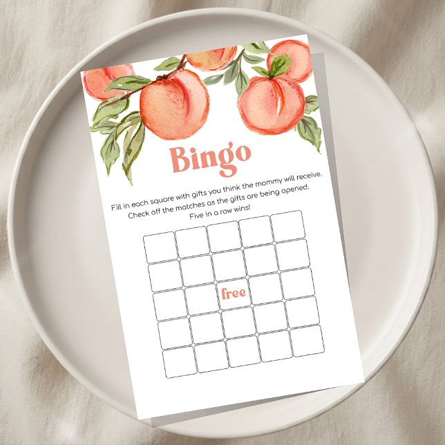 Sweet Little Peach Baby Shower Bingo Game (Von Creator hochgeladen)