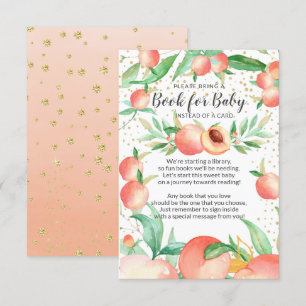 Sweet Little Peach Baby Shower Book for Baby Card Begleitkarte