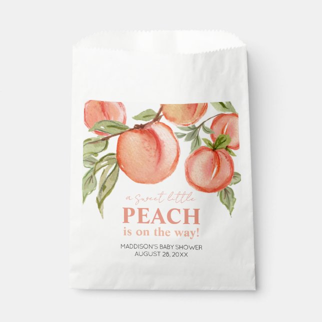 Sweet Little Peach Baby Shower Geschenktütchen (Vorderseite)