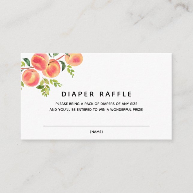 Sweet Little Peach Diaper Raffelingkarte Begleitkarte (Vorderseite)