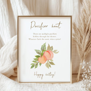 Sweet Little Peach Fruit Baby Dusche Schnuller Jag Poster