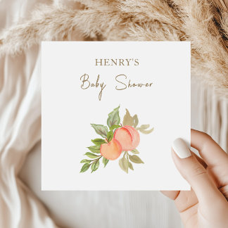 Sweet Little Peach Fruit Baby Dusche Serviette