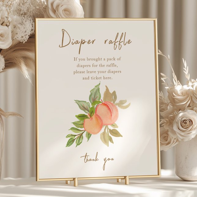 Sweet Little Peach Fruit Babydusche Windelwindeln Poster (Von Creator hochgeladen)