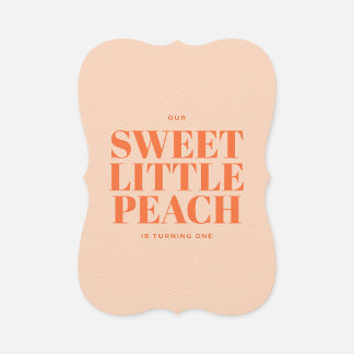 Sweet Little Peach Girl Erster Geburtstag Einladung