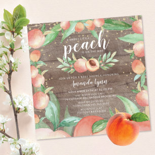 Sweet Little Peach Girls Kinderdusche Einladung