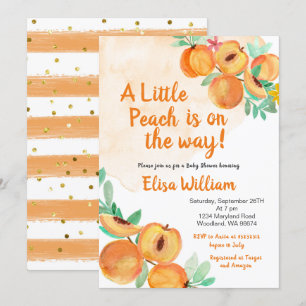 Sweet Little Peach ist auf dem Weg Baby Dusche  Einladung