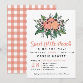 Sweet Little Peach on Way Baby Dusche Einladung