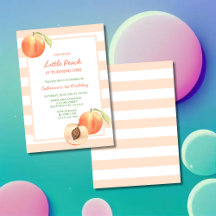 Sweet Little Peach Stripes Girl Geburtstag