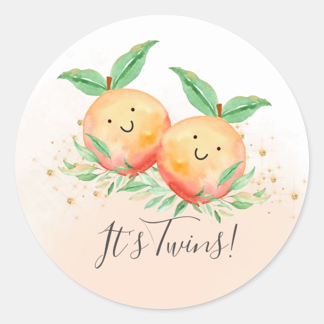 Sweet Little Peaches It' Twins Favoriser Sticker (Devant)
