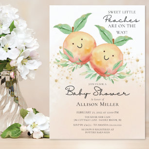 Sweet Little Peaches Twins Baby Dusche Einladung
