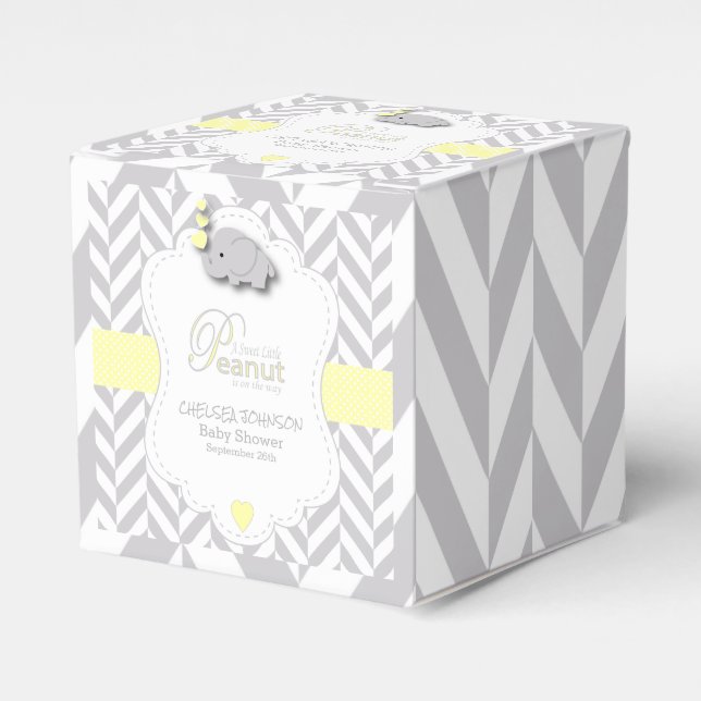 Sweet Little Peanut Elephant Baby Dusche Geschenkschachtel (Vorderseite)
