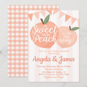 Sweet Little Pfirsich Babydusche Einladung