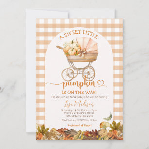 Sweet Little Pumpkin Baby Carriage Baby Dusche Einladung