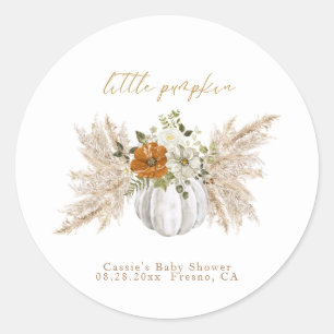 Sweet Little Pumpkin Baby Dusche Danke Runder Aufkleber