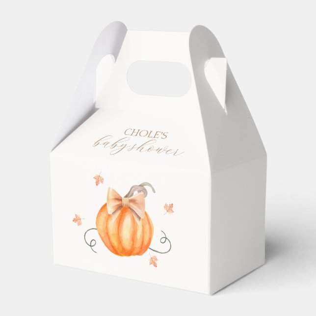 Sweet Little Pumpkin Bow Fall Baby Dusche Geschenkschachtel (Vorderseite)