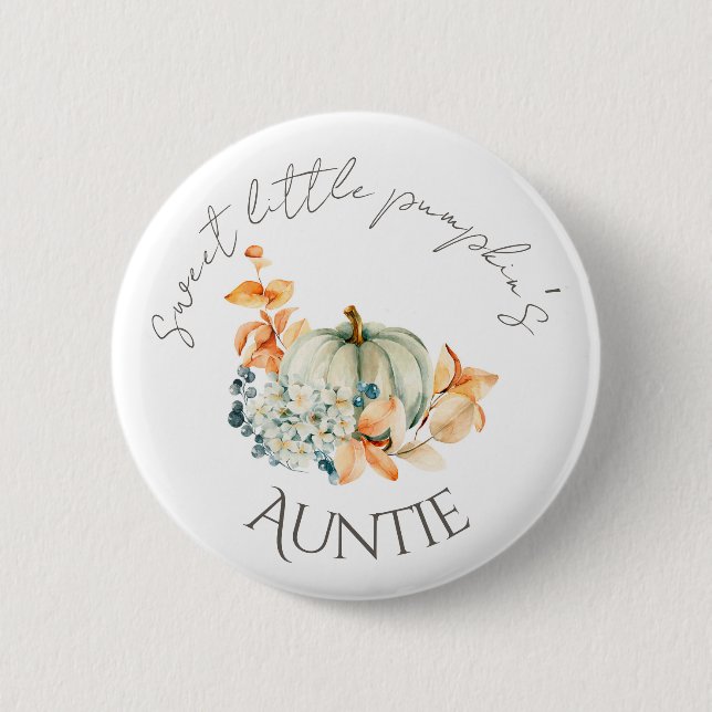 Sweet Little Pumpkin Fall Baby Showknopf Tante Button (Vorderseite)
