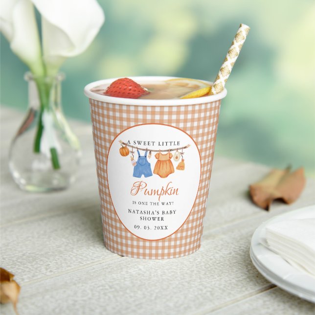 Sweet Little Pumpkin Fall Babydusche Pappbecher (In Situ)