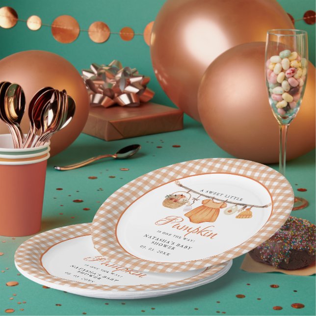 Sweet Little Pumpkin Fall Babydusche Pappteller (Multi)