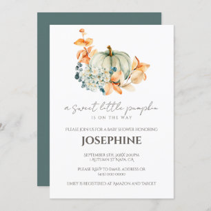 Sweet Little Pumpkin Fall Kinderdusche Einladung