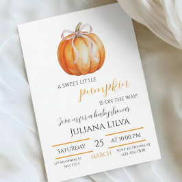 Sweet Little Pumpkin Girl Baby Shower  Einladung