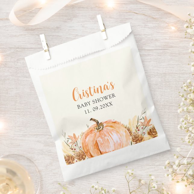 Sweet Little Pumpkin is on her Way, Baby Shower Geschenktütchen (Ausgeschnitten)