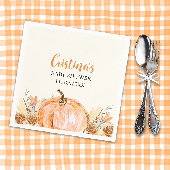 Sweet Little Pumpkin is on her Way, Baby Shower Serviette (Von Creator hochgeladen)