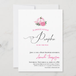 Sweet Little Pumpkin Minimalistisch Pink Baby Dusc Einladung
