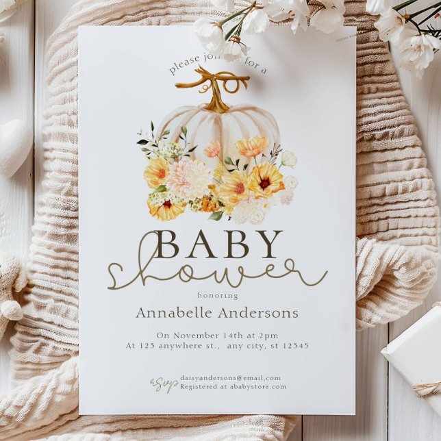 Sweet Little Pumpkin Neutral Baby Dusche Einladung (Von Creator hochgeladen)