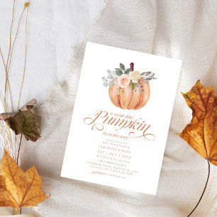 Sweet Little Pumpkin Pink Floral Fall Baby Dusche Einladung