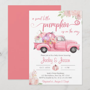 Sweet Little Pumpkin Pink Girl Baby Dusche Einladung