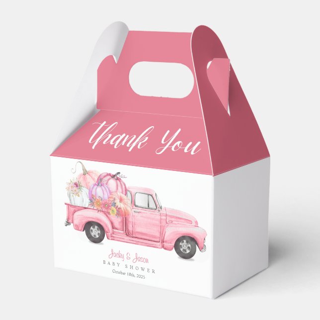 Sweet Little Pumpkin Pink Girl Baby Dusche Geschenkschachtel (Vorderseite)
