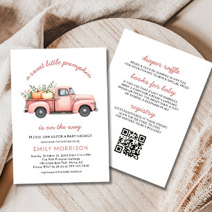 Sweet Little Pumpkin Pink Truck Girl Baby Dusche Einladung
