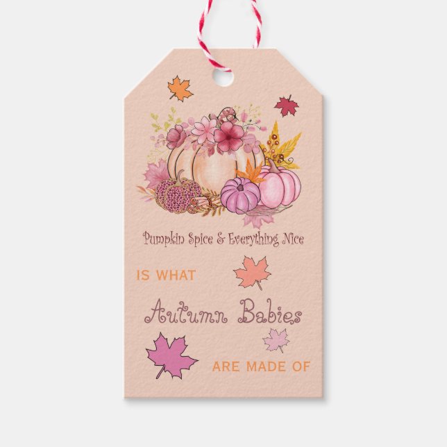 Sweet Little Pumpking Hallo Gewürz & Nice Pink Fal Geschenkanhänger (Vorderseite)