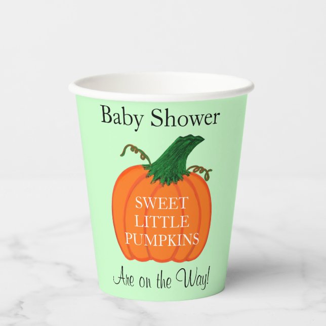 Sweet Little Pumpkins Baby Shower Twins Pappbecher (Vorderseite)