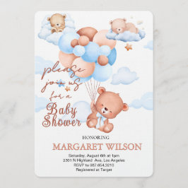 Sweet Little Teddy Bear Baby Shower Einladung
