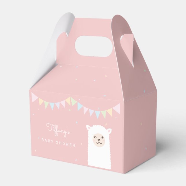 Sweet Llama Girl Babydusche Danke, dass ihr gekomm Geschenkschachtel (Vorderseite)