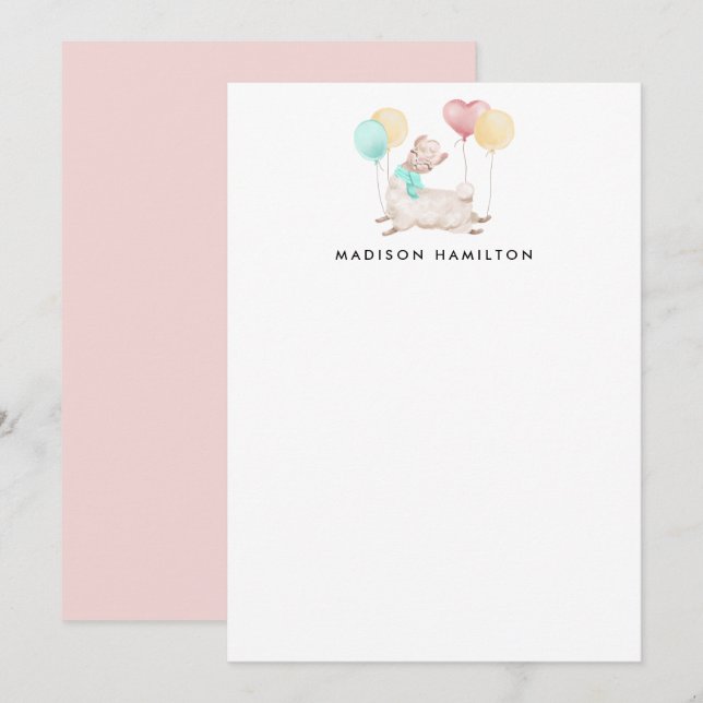 Sweet Llama Personalisiert Stationery Mitteilungskarte (Vorne/Hinten)